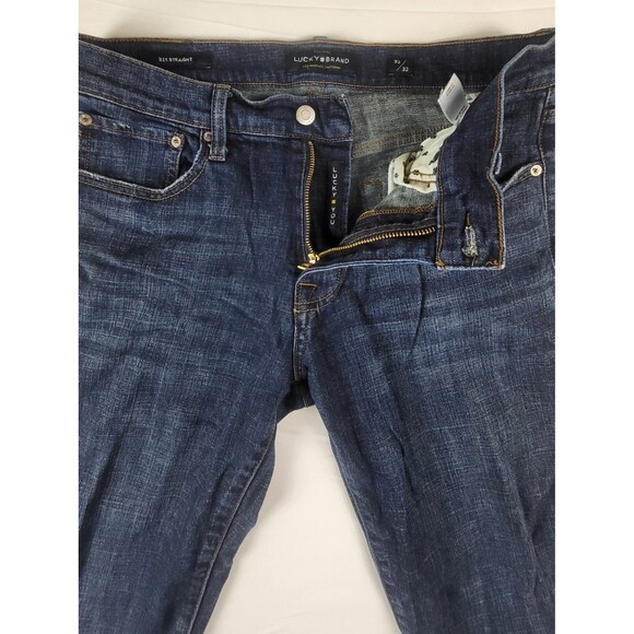 Lucky Brand Jeans Mens 32x32 Blue Dark Wash 221 Original Straight Stretch Denim - Picture 3 of 11
